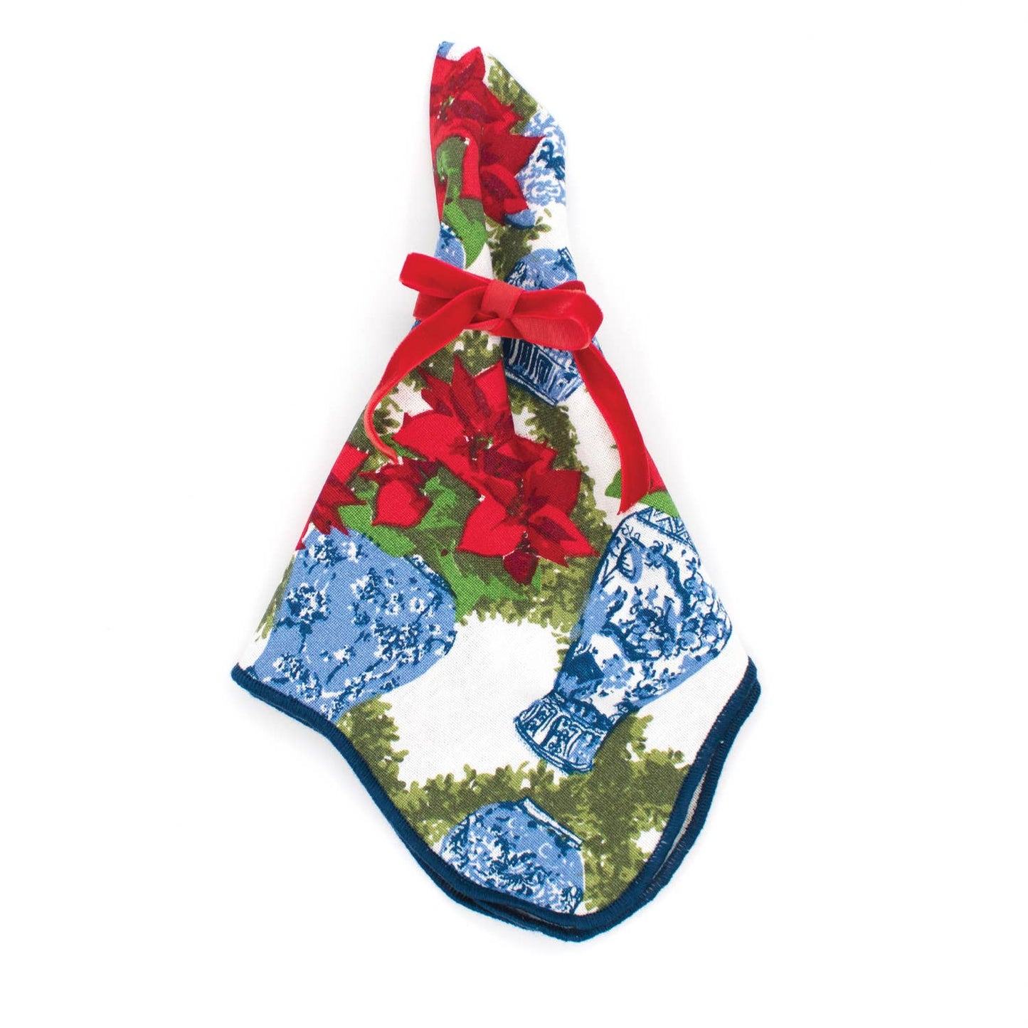 Poinsettias Scalloped Dinner Napkin