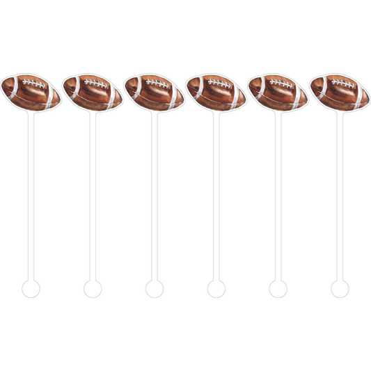 Footballs Cocktail Stick Stirrer - Set of 6