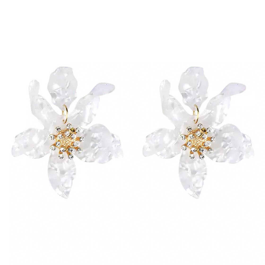 White Flower Earrings