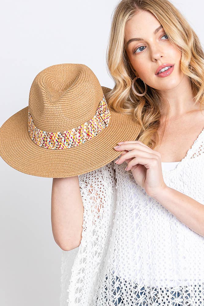 Multi Color Strawband Straw Hat