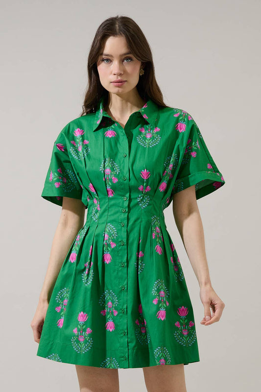 Saura Floral Alix Button Down Mini Dress