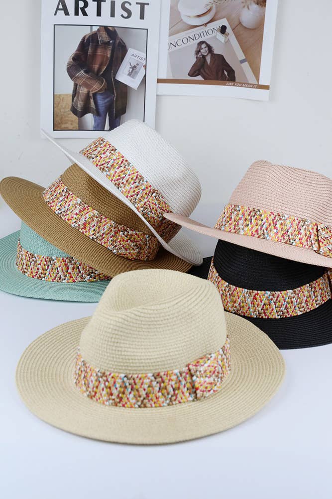 Multi Color Strawband Straw Hat