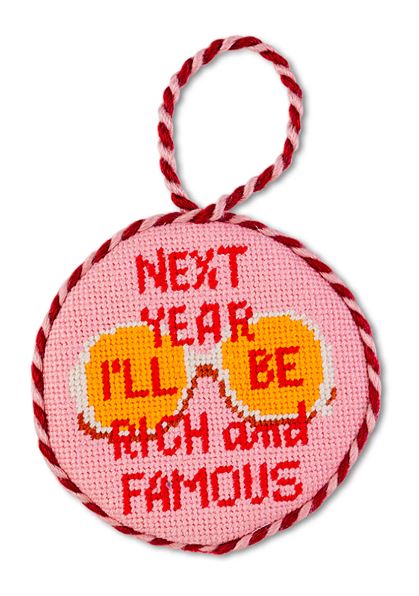 Needlepoint Ornament - Rich and Famous