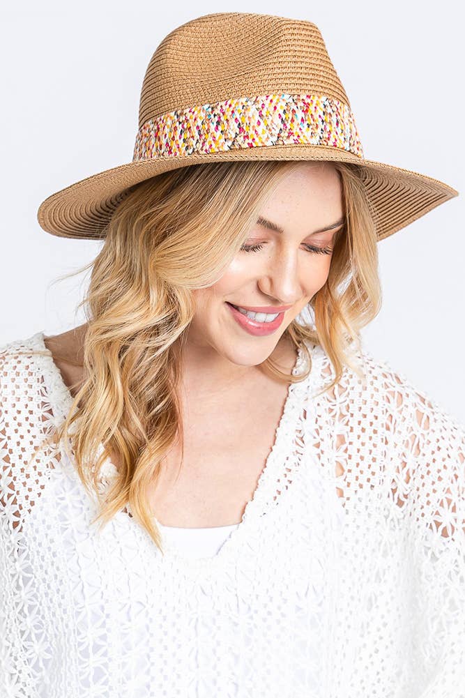 Multi Color Strawband Straw Hat