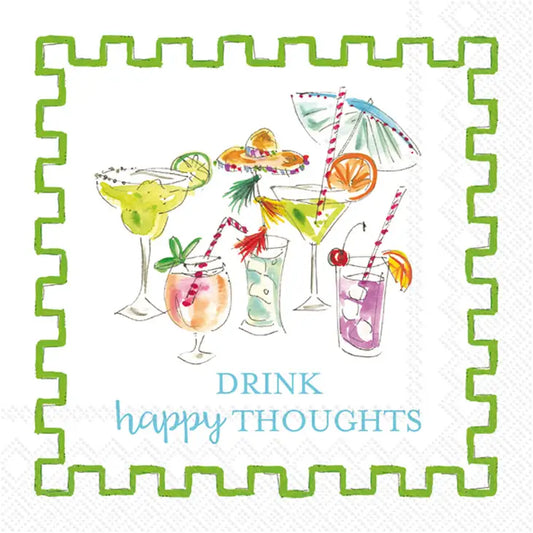 Drink Happy Thoughts Cocktail Napkins