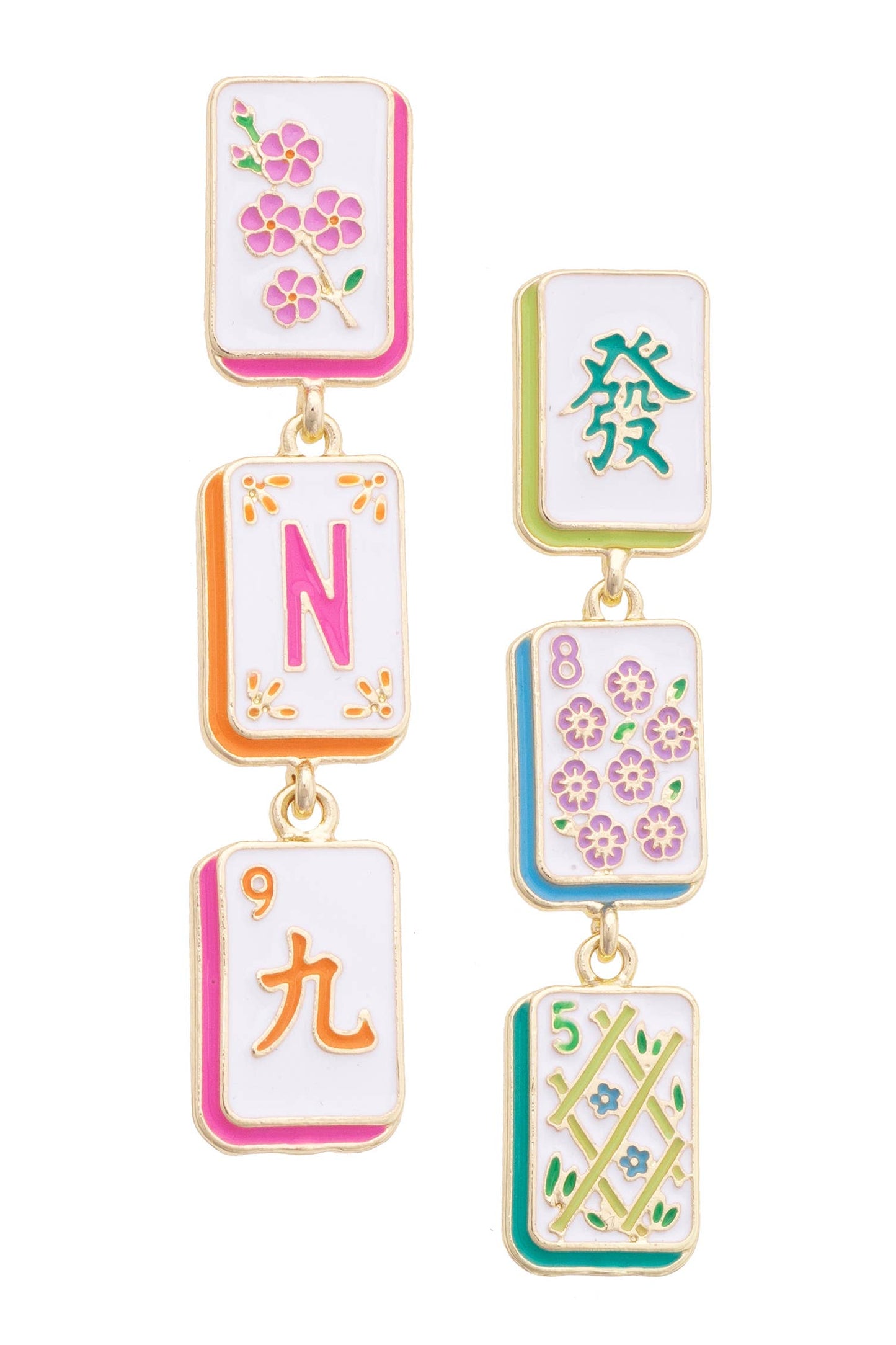 Mahj?! Linked Tile Earrings