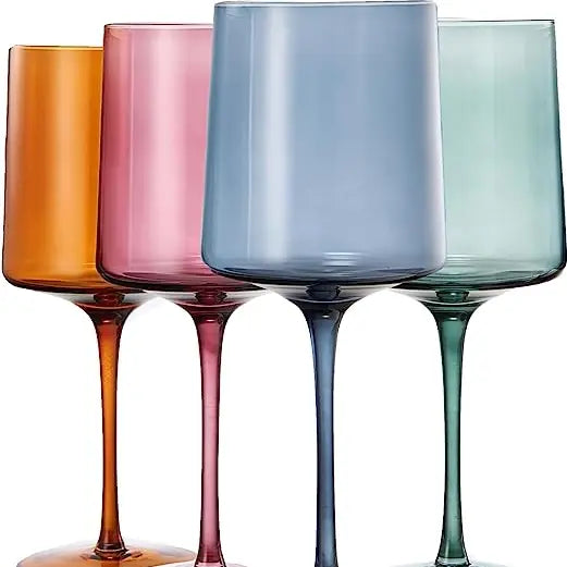 Square Crystal Wine Glass
