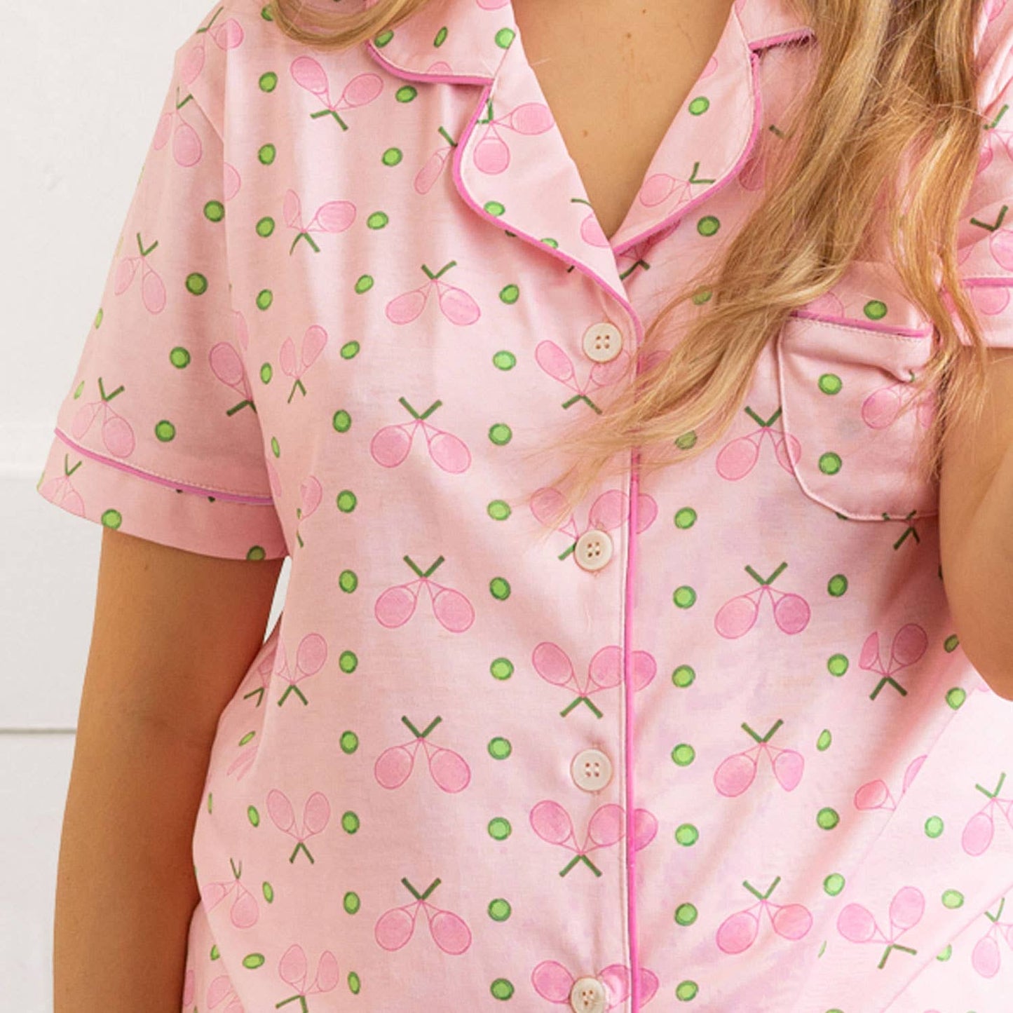 Tennis Dot Short Jersey PJ Set