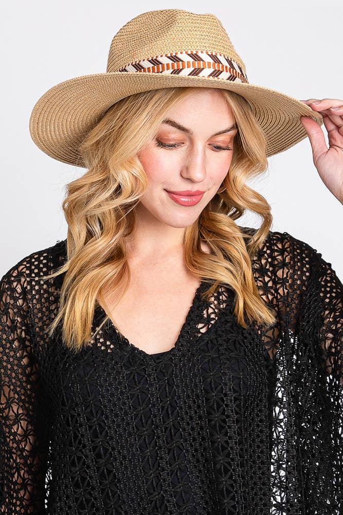 Aztec Band Straw Hat