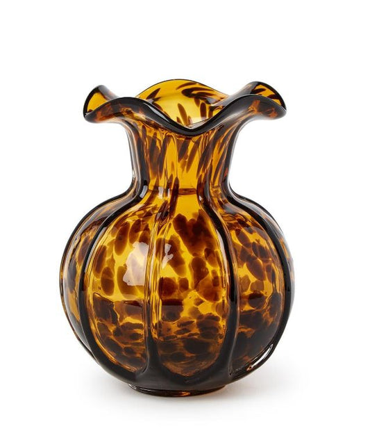 Ruffled Tortoise Print Vase