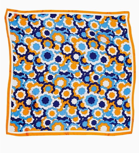 Floral Printed Silky Square Bandana