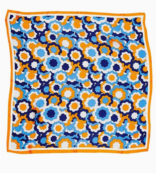 Floral Printed Silky Square Bandana
