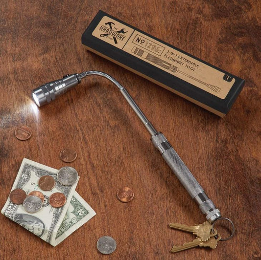 3-in-1 Extendable Bendable LED Flashlight Magnetic Pick-Up Tool