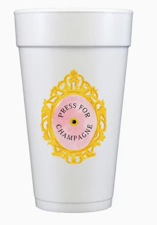 Press For Champagne Foam Cups