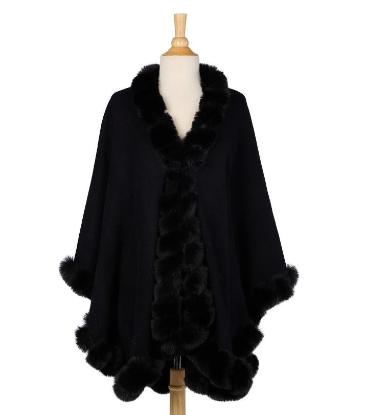 Regal Wrap with Faux Fur Trim