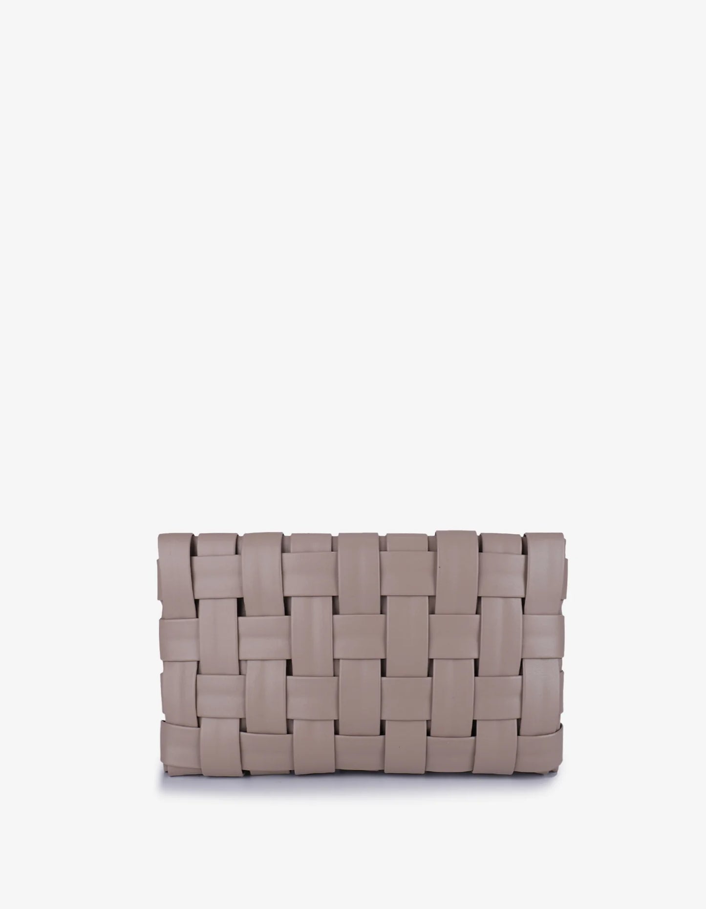 Small Lindy Woven Clutch - Light Tan