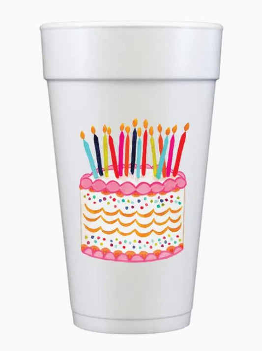 Happy Birthday Cake Foam Cups