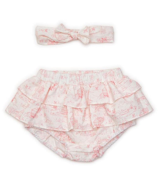 Ruffled Diaper Cover and Headband Set