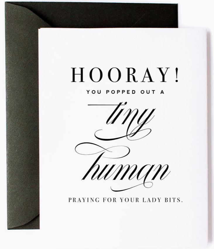 Tiny Human and Lady Bits New Baby Greeting Card