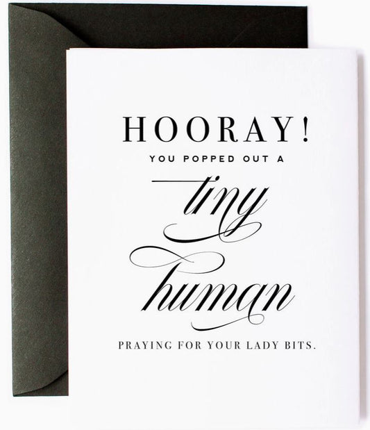 Tiny Human and Lady Bits New Baby Greeting Card