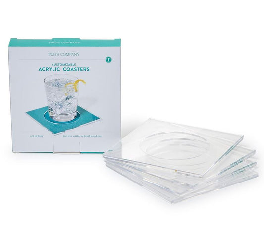 Set of 4 Clear Cocktail Coasters