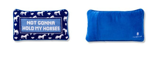 Hold My Horses Needlepoint Pillow