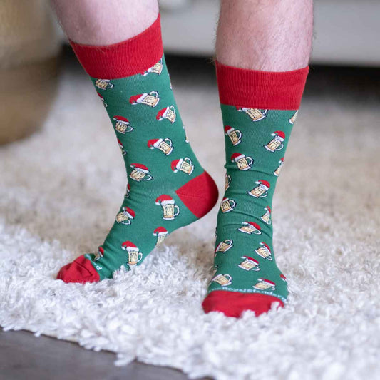 Christmas Beer Cheers Socks