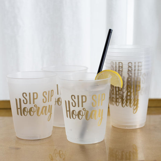 Sip Sip Hooray Cups (White)