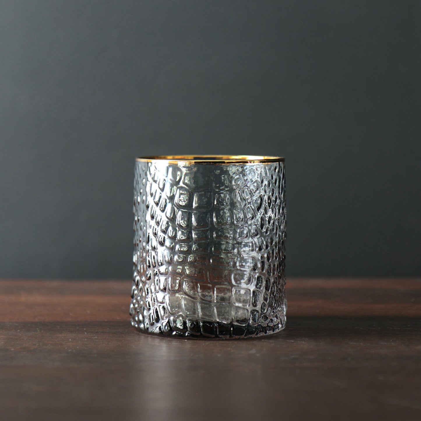 Croc Double Old Fashioned w/ Gold Rim