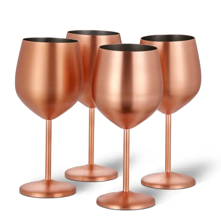 Matte Rose Gold Wine Glass