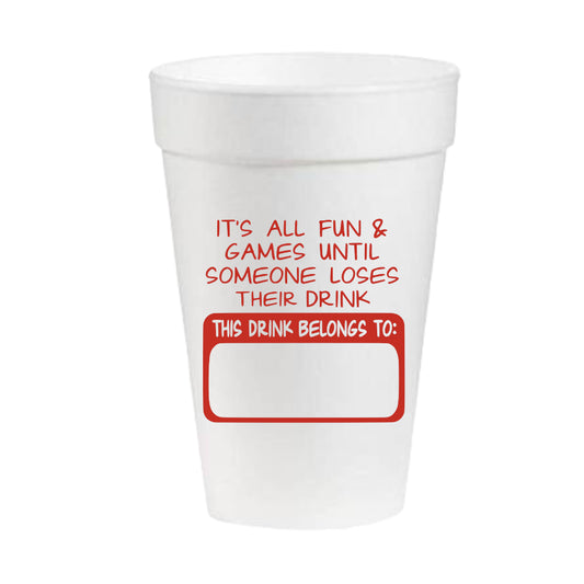 It's All Fun & Games Foam Cups