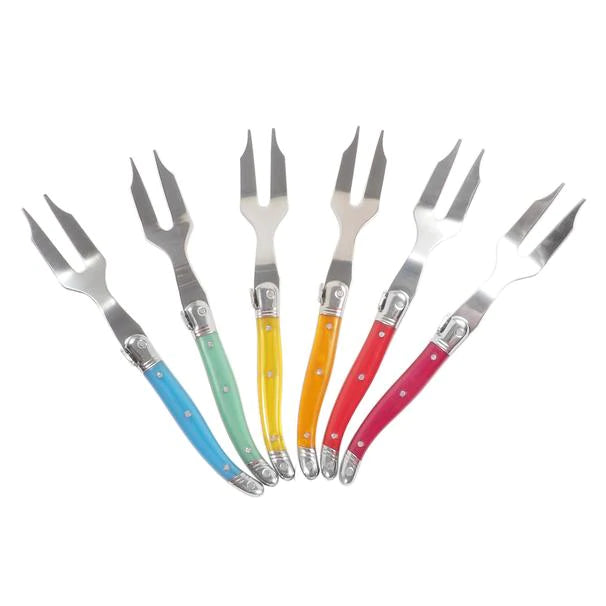 Laguiole Rainbow Mini Cheese Forks
