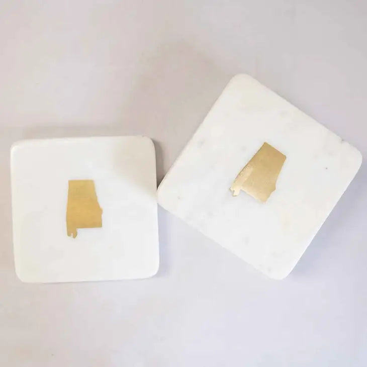 Alabama Square Marble Coasters