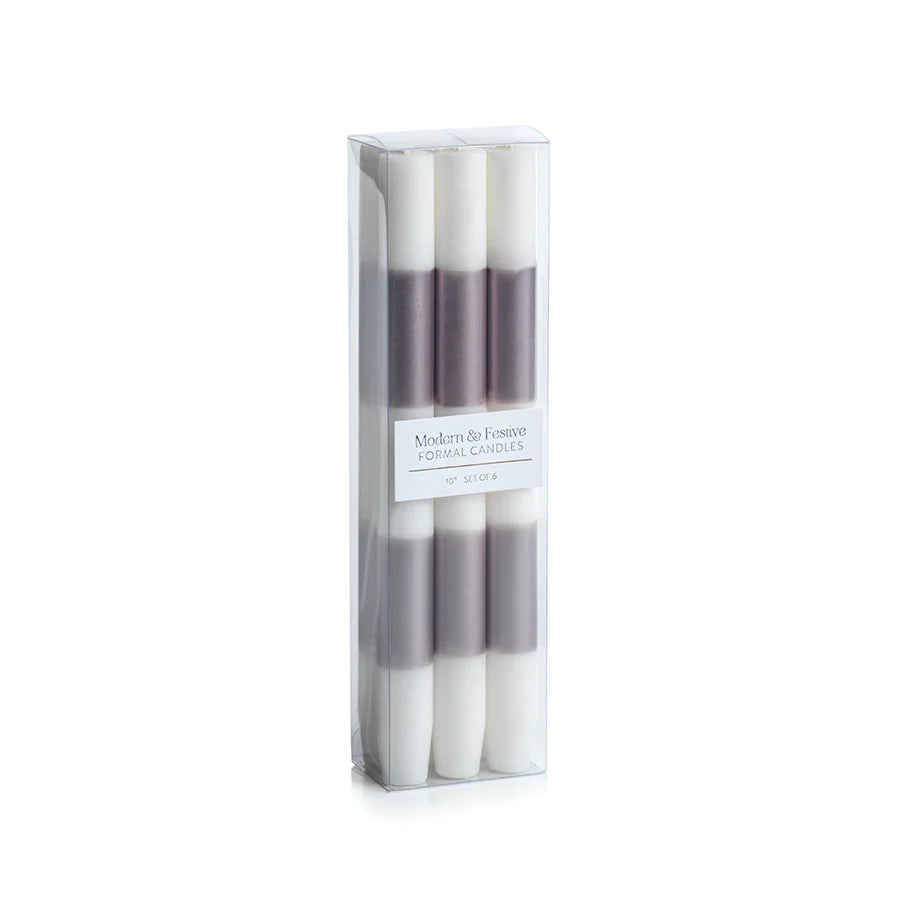 Pink Stripe Taper Candles