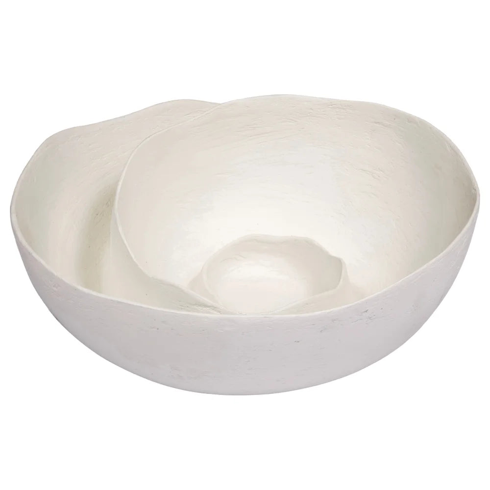 Soto White Gesso Swirl Bowl