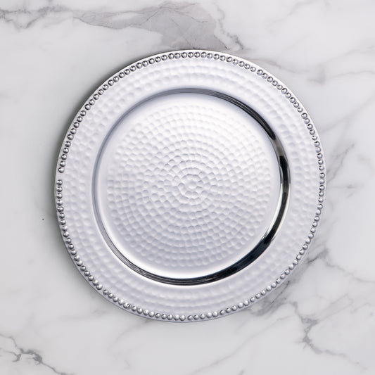 Blair Silver Hammered Charger Set