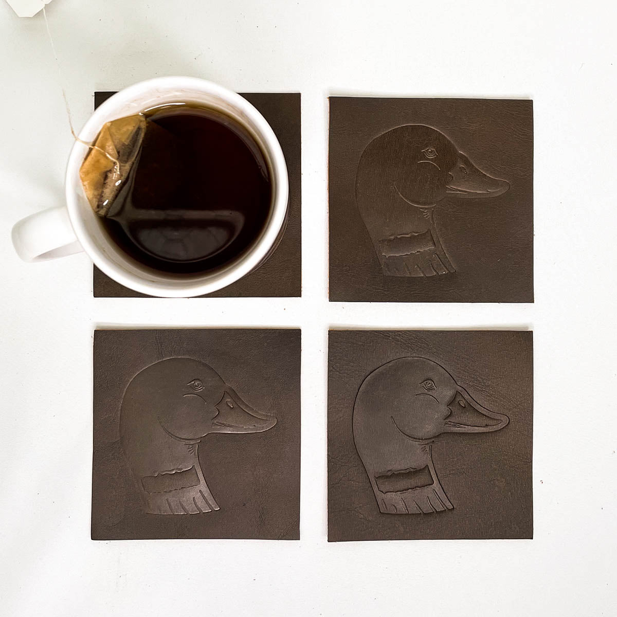 Leather Duck Embossed Coasters