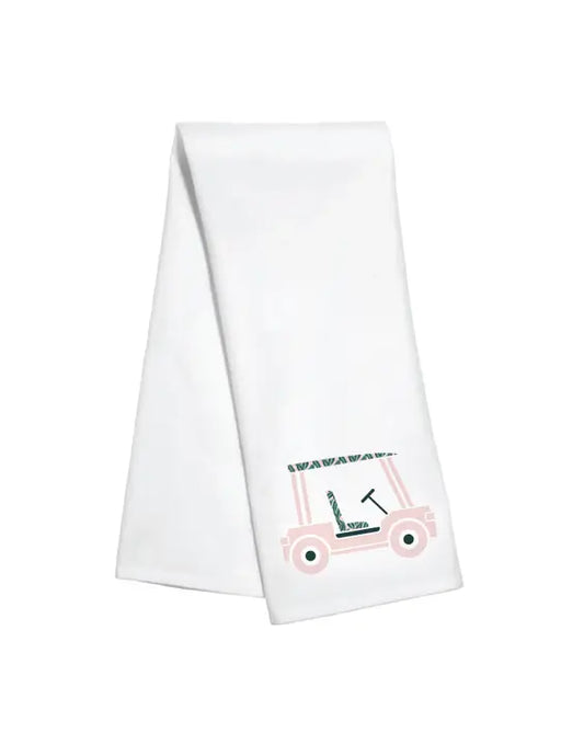 Fairhope AL Pink Golf Cart Kitchen Towel