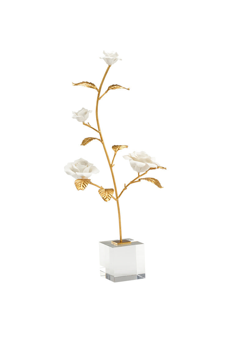 Rose on Crystal Block