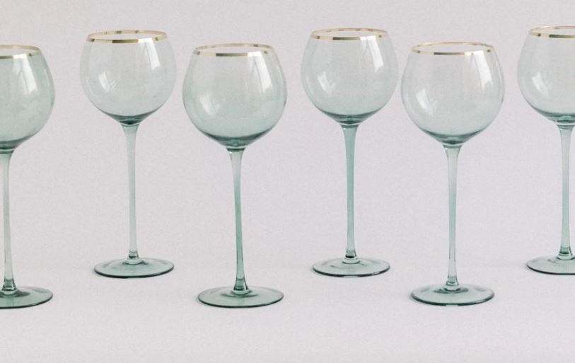 Gold Rimmed White Wine Glass
