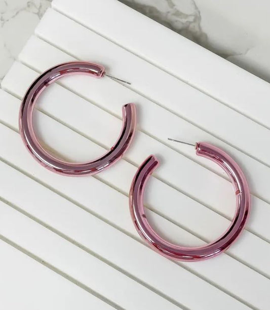 Metallic Shine Hoops