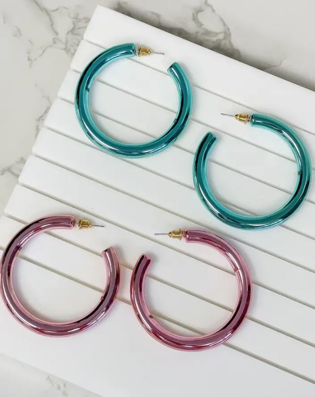 Metallic Shine Hoops