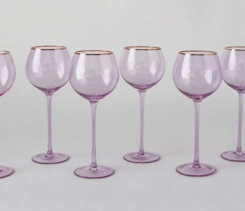 Gold Rimmed White Wine Glass