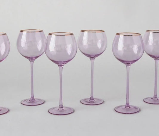 Gold Rimmed White Wine Glass