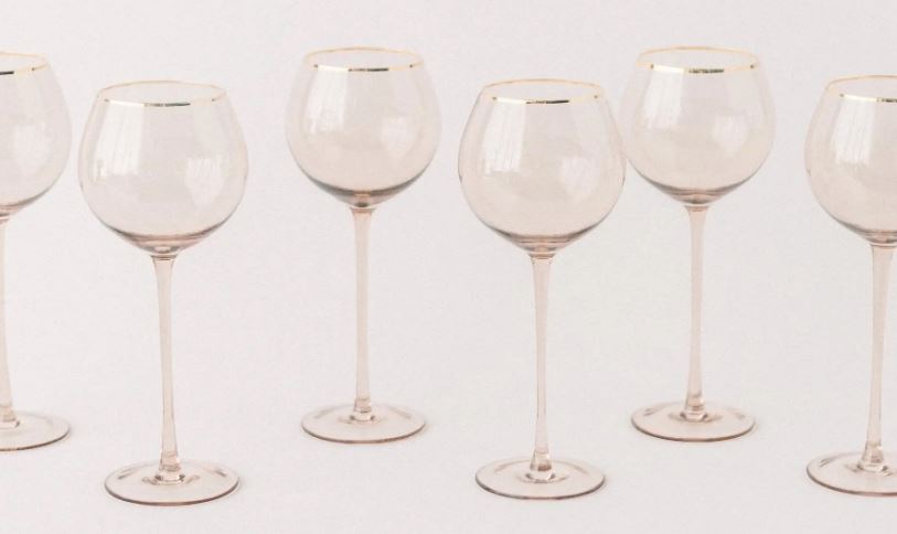 Gold Rimmed White Wine Glass