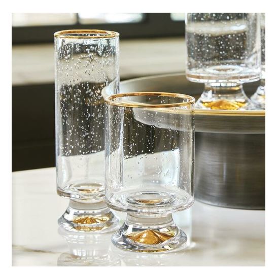 Gold Rimmed Old Fashioned Glass