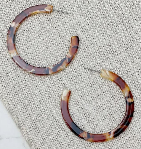 Light Tortoise Simple Resin Hoops