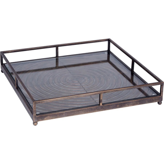 Hughes Bronze Glass Top Tray