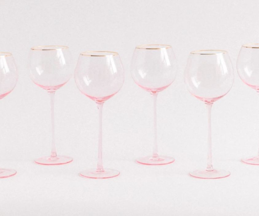 Gold Rimmed White Wine Glass