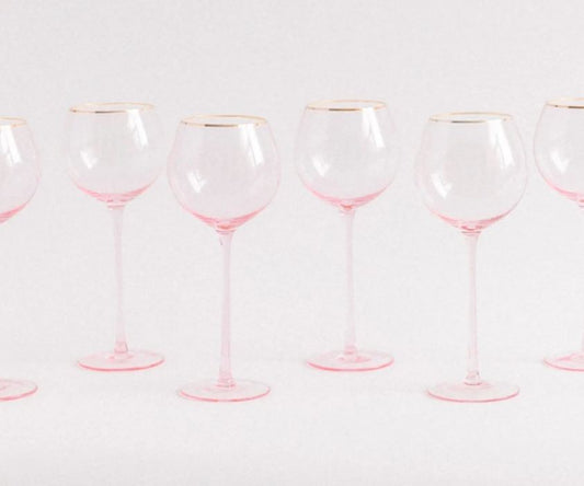 Gold Rimmed White Wine Glass